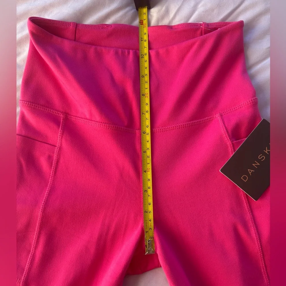 NWT DANSKIN Hot Pink High Waist XS Leggings 24” pockets - Picture 7 of 16